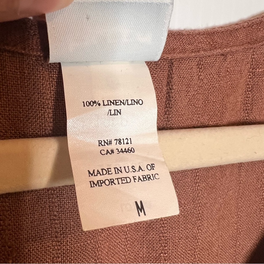 EILEEN FISHER  100% Linen‎ Sleeveless Tunic Mini Dress. Size Medium - Picture 6 of 6